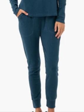 Under the Canopy Tapered Joggers Teal Pockets Organic Cotton S